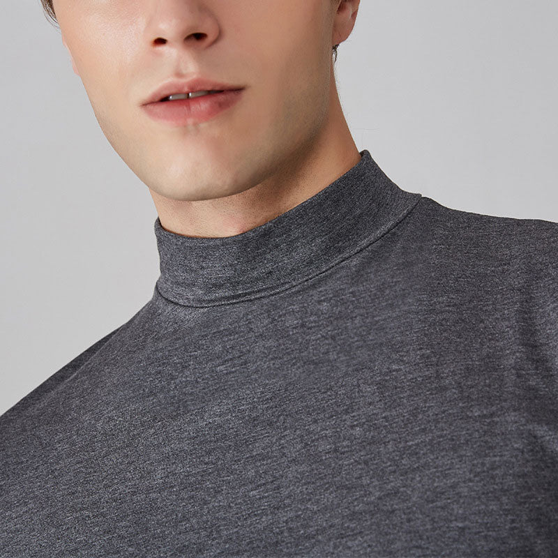 MEN'S T-SHIRT WITH STAND-UP COLLAR AND SLIM FIT
