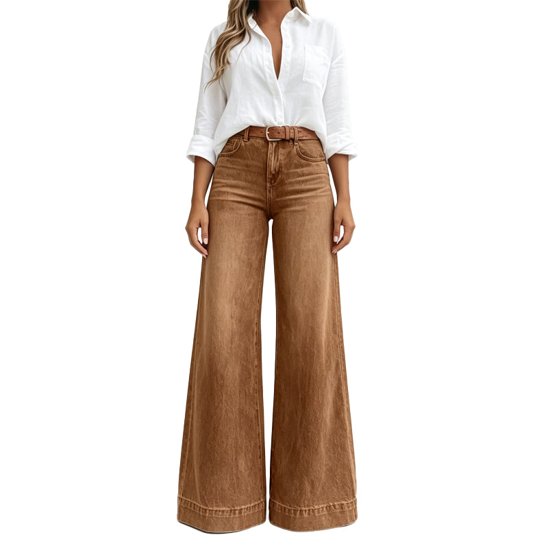 Longer-Looking Legs, Easy Comfort | Women's Vintage High-Waisted Wide-Leg Jeans
